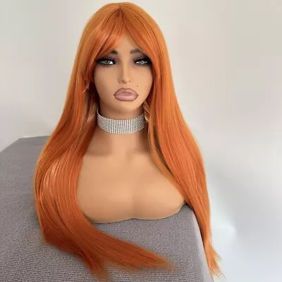 Synthetic Wig  Heat Resistant Hair Long Straight Party Ginger Orange • $4.99