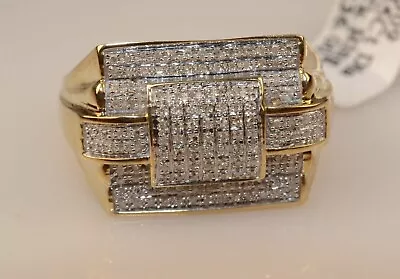 3.00 CT Men Real Moissanite Engagement Pinky Ring 14k Yellow Gold Plated Silver • $161.27