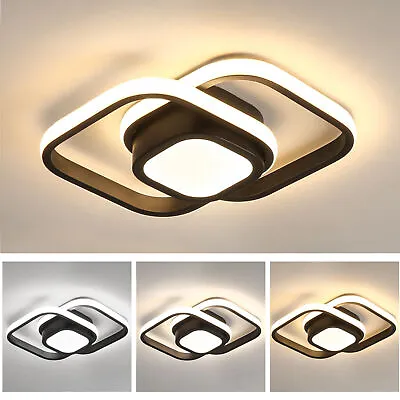 Modern Chandelier LED Lamp Black / White Frame Ceiling Light Living Room Lights • £12.98