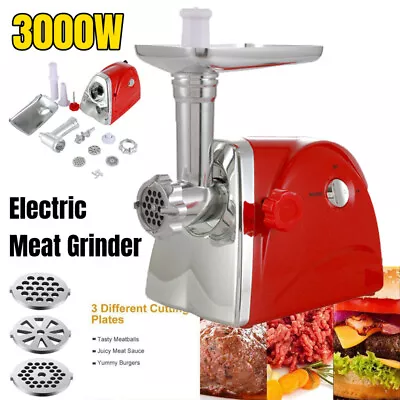 Electric Meat Grinder 3000W Mincer Machine Food Mincing Sausage Maker Filler UK • £46.99