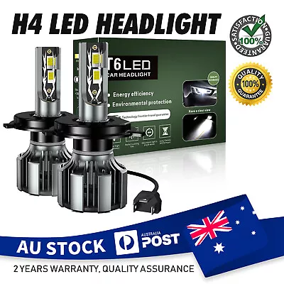9003 LED Headlight Globes H4 For Toyota Hilux KUN26 Ute 3.0 D-4D 4WD 2006-2015 • $42.21