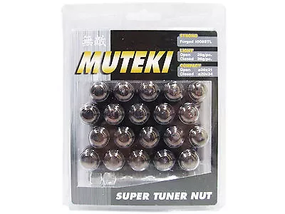 Muteki 20pcs Wheels Tuner Lug Nuts (41885t/closed End/12x1.25/black Chrome) • $59.99