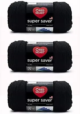 Bundle Of 3 Red Heart Super Saver Yarn - Perfect For All Your Crafting Needs! • $19.94