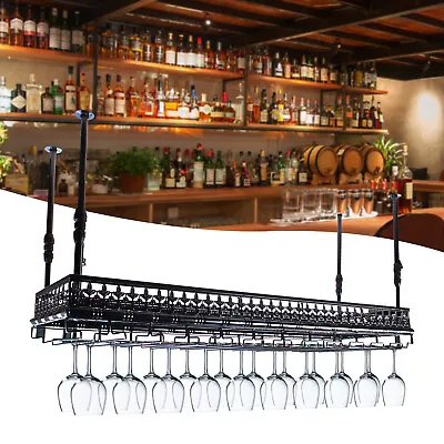 Hanging Metal Wine Glass Rack Cup Drink Bottle Holder Bar Storage Display Shelf • $118.75