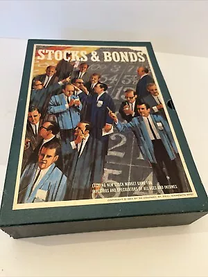 Vintage 1964 Stocks And Bonds Stock Market Investment Game Bookshelf  • $25.49