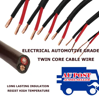 $16.90 • Buy Electric Automotive Grade Twin Core Cable 2 Sheath Wire 12V Resist UV High Temp