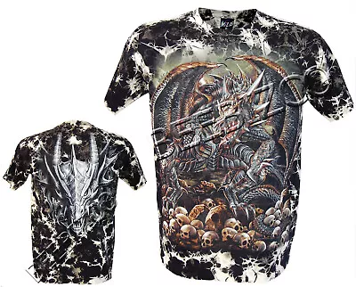 £9.95 • Buy New Biker Dragon Skull Glow In The Dark Tye Dye T- Shirt  M -XXL