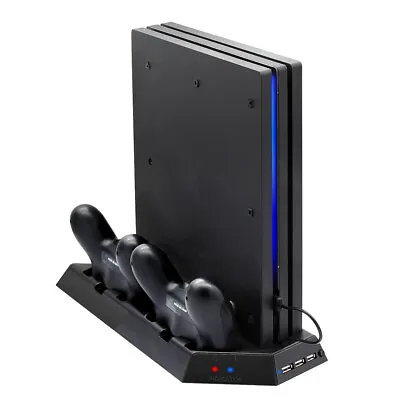 $32.20 • Buy Vertical Stand For PS4 Pro With Cooling Fan,Charge 2 Controller At The Same Time