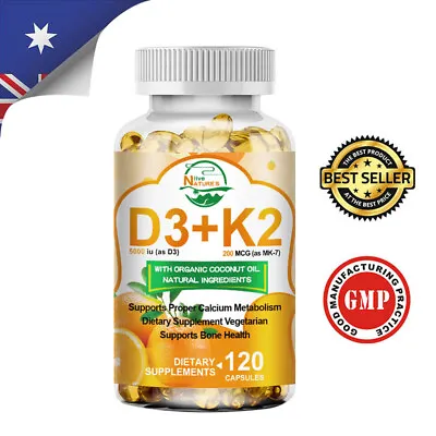 Vitamin K2 (MK7) With D3 5000 IU Supplement-120 CapsulesImmune Support Wellness • $19.65