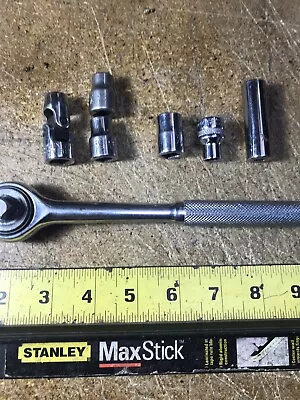 Lot Of (5) 3/8” Drive (1) 1/4” Drive John Deere USA Made Sockets 3/8” Ratchet • $29