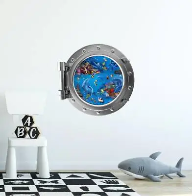 PortScape Under The Sea Fish Ocean Porthole Window Wall Decal Vinyl Wall Sticker • $42.39