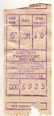 Bus / Tram Ticket London Transport Gibson M/c No 35540 • £3.99