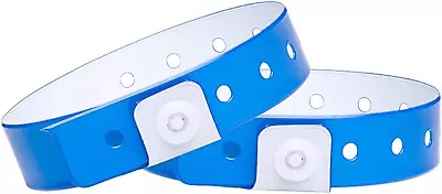 Plastic Wristbands Neon Blue - 500 Pack Wristbands For Events Club Music Meeting • $58.97