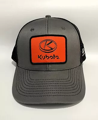 Kubota Tractor Snapback  Trucker Hat ~ K-Products Headwear~ Black & Orange Mesh • $12.95