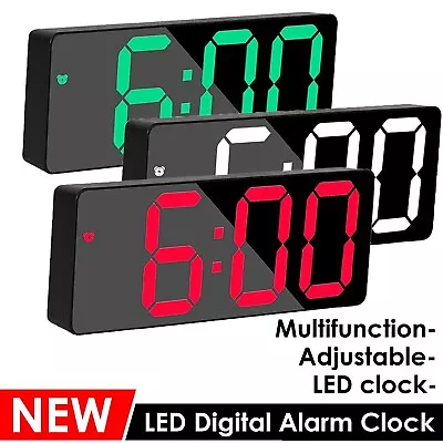 LED Digital Clock Mirror Display Snooze Alarm Temperature Time Table Desk Decor • $21.99