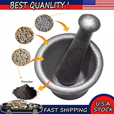 Cast Iron Mortar & Pestle Rock-Ore Crusher Mortar Grind Mining Large Size 6.5KG • $94.50