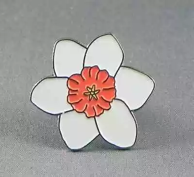 New Daffodil White Flower Plant English Garden Pin Badge Tie Pin Badge • £2.15