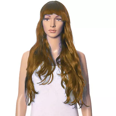 Womens Ladies 60 Cm Long Wig Fancy Straight Dress Cosplay Wigs Pop Party Costume • £4.99