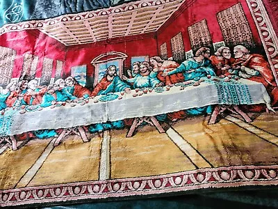 Vintage Velvet Last Supper Tapestry 39x58in • $45