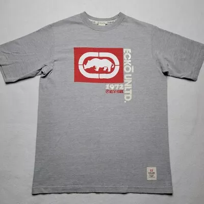 Ecko Unltd Rhino T-Shirt Men's Size Large Gray Tee Y2K Hip Hop Streetwear • $25