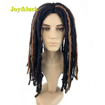 Long Wig Men Synthetic Dreadlock Crochet Hair Braiding  Middle Part Hair Cosplay • £80.54