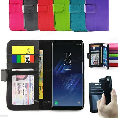 $4.49 • Buy Samsung Galaxy S8 S7 Edge Plus Note 5 Case Wallet Flip Leather Cover
