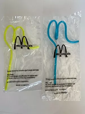 McDonald's ~ NEW ~ 1995  M-Shaped Plastic Straw ~ Blue & Yellow • $18