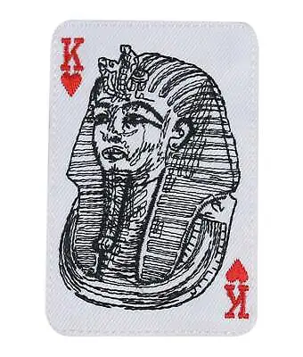 Egyptian Pharaoh Poker King Embroidered 2.3 X3.6  Iron On Patch 2990 • $3.79