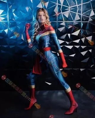 Captain Marvel Jumpsuit Carol Danvers Cosplay Costume Adult Kids Halloween Suit • $33.99