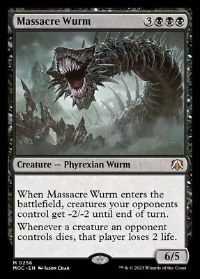 MTG Massacre Wurm (256/542) March Of The Machine Commander LP • $3.45