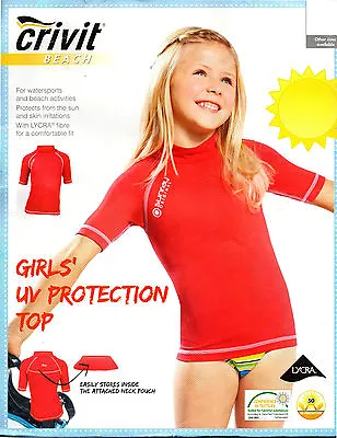 £4.52 • Buy New Beach UV Protection Top Girls Children's Crivit Beach Wear Top