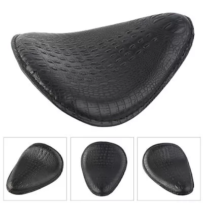 Black Alligator Motorcycle Leather Solo Driver Seat For Harley Bobber Chopper • $79.23