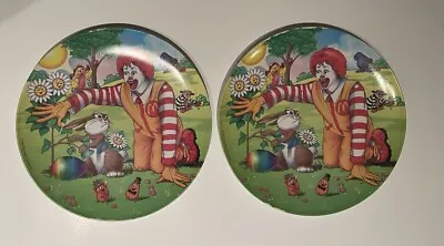 2001 McDonald’s Vintage Ronald McDonald Easter Bunny Plastic Plates Set Of 2 • $10