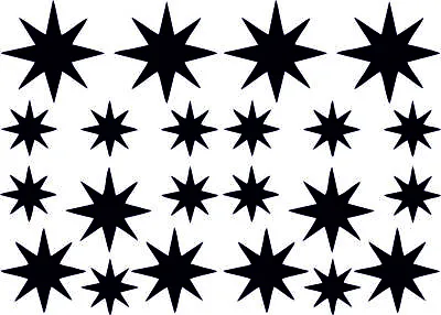 22 Christmas Stars-Funny-Stickers-Decals-Car-Wall-Mirror-Window-283mm-203mm • £2.19