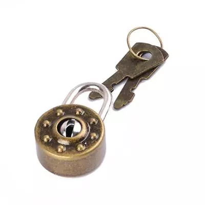 Vintage Small Round Lock With Key Mini Padlock Metal Wish Lock For Jewelry Box • $3.02