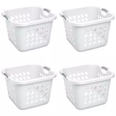 1.5 Bushel Ultra™ Square Laundry Basket Plastic White Set Of 4 • $31.95