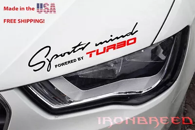 Sports Mind Powered By TURBO Car Vinyl Decal Sticker Emblem  Fits: MITSUBISHI • $13.20