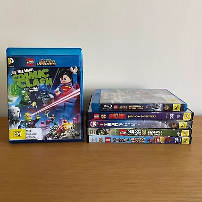 6 X LEGO DC Super Heroes DVD Blu Ray Justice League Shazam Scooby Doo Nexo • $29.95