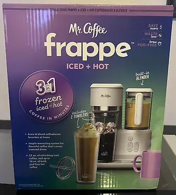 Mr. Coffee® Single-Serve Frappe Iced And Hot Coffee Maker And Blender  Gray NEW • $105