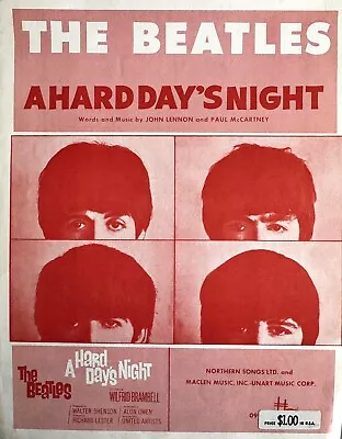 A Hard Day's Night Movie Sheet Music The Beatles 1964 M1 F250 1065 • $19.99