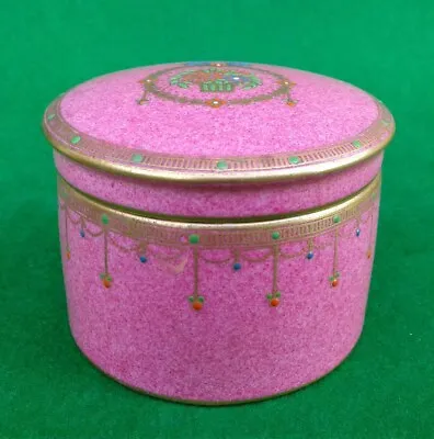 £39.99 • Buy Royal Worcester Pink Embellished Trinket Box - Dated 1929.