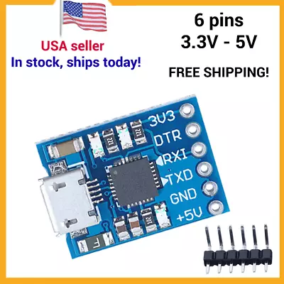 6 Pin USB 2.0 To TTL UART Module Serial Converter Module STC 5V/3.3V - Micro USB • $3.99