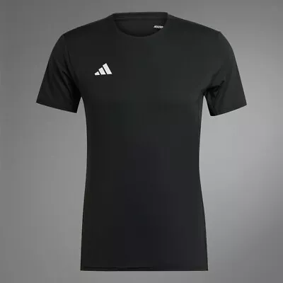 Adidas Adizero Essentials Running Tee Mens Black Breathable T-Shirt Sports Top • £24.99