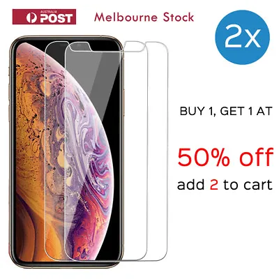 For IPhone 11 Pro Max X XS XR XS Max Screen Protector Tempered Glass Premium 9H • $5.99