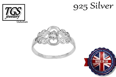 Ladies Solid Silver 925 Filigree Ladies Ring UK Handmade 37 Sizes+ Gift Bag • £13.99