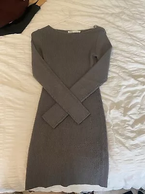 Zara Gray Long Sleeve Sweater Mini Dress Size Large NWOT (small Fitting) • £12.05