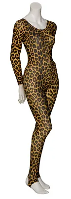 £19.50 • Buy KDC012 Leopard Animal Print Long Sleeve Stirrup Dance Catsuit By Katz Dancewear