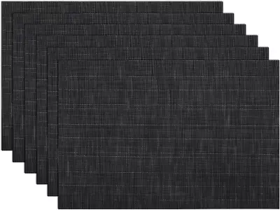 SHACOS Placemats Set Of 6 Woven Vinyl Place Mats For Dining Table Wipe Clean Sta • $18.70