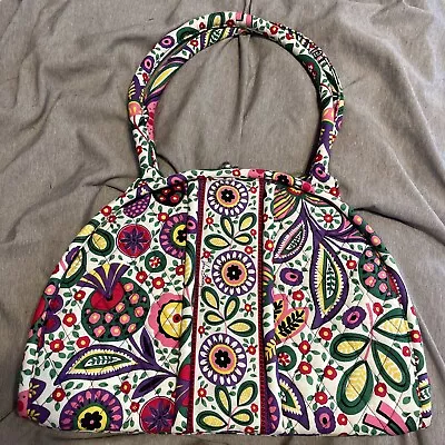 VERA BRADLEY Eloise Shoulder Bag Viva La Vera Lock Quilted Purse Clam Shell New • $29.99