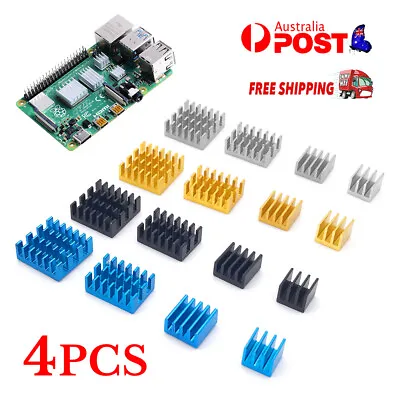 4pc Aluminum Heat Sink Cooling Kit For Raspberry Pi 4B CPU RAM LAN USB AU • $4.47